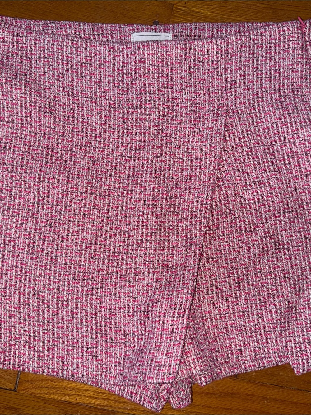 Have Pink Bouclé Tweed Skort
